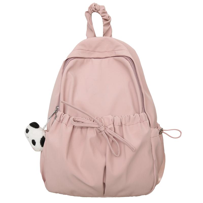 

Студенческий рюкзак, женский однотонный школьный рюкзак, простой рюкзак для кампуса Small розовый