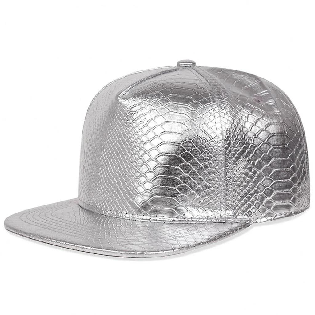 Unisex Python Pattern Leather Hip-hop Hats Spring Autumn Outdoor Adjustable Casual Baseball Caps Sunscreen Hat