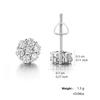 ZAKOL Exquisite Round AAA Cubic Zirconia Small Flower CZ Stud Earring Cute Shiny White Gold Color Piercing Zircon