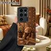 Phone Case: 2D Flat Samsung Galaxy A34 A35 M05 M06 S20 S22 S21 FE Plus 5G Protective Case, Couple Style, Brown Coffee Bear, Christmas and Halloween Gi
