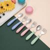 Baby Gadgets Tableware Set Children Cutlery Cartoon Food Feeding Spoon Fork