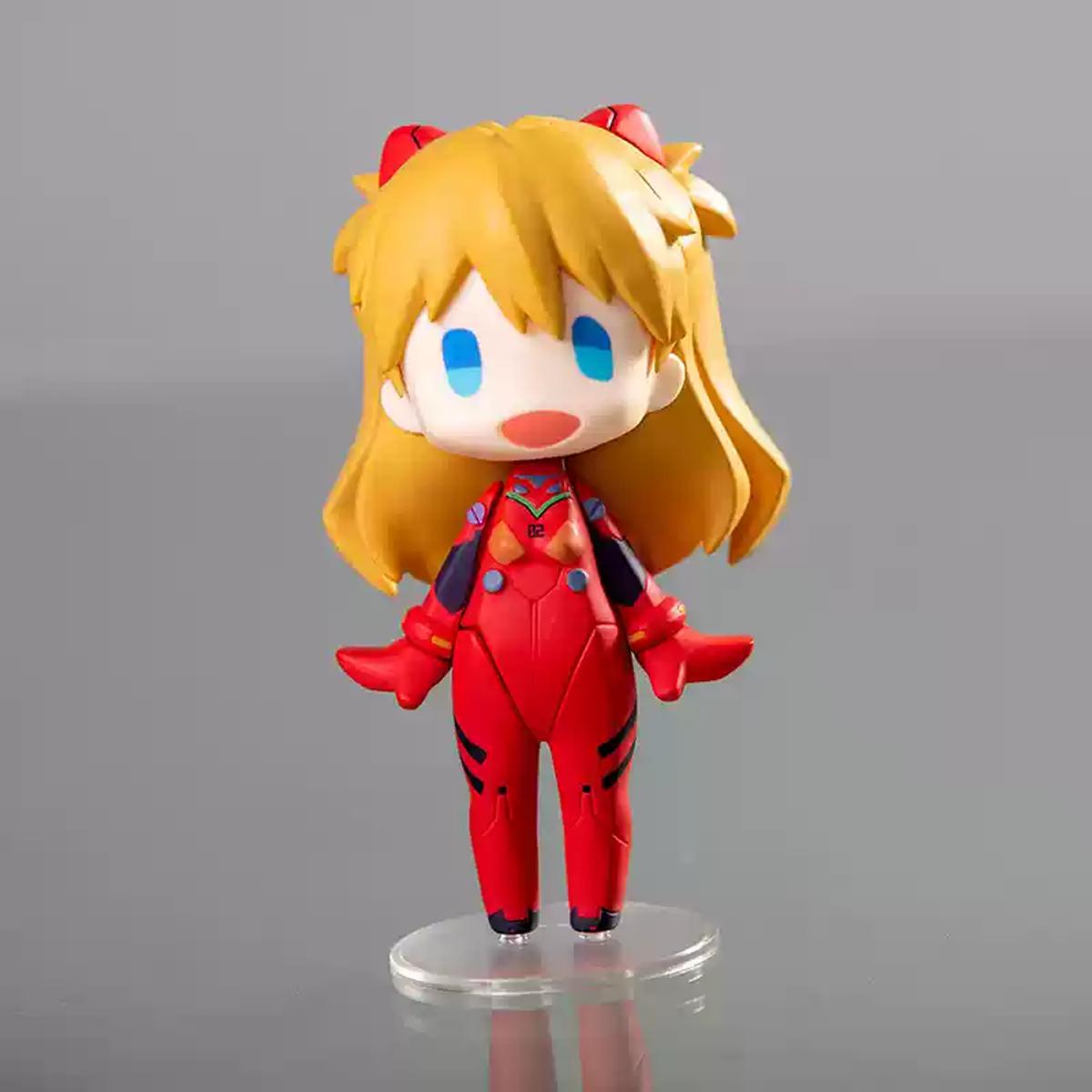 Evangelion чиби конструктор Аска, Рей Аянами и фигурка Мамаки, украшение для автомобиля, настольная модель, модель для компьютерного корпуса. коралл красный
