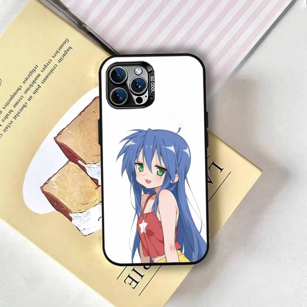 K-Konata Izumi L-Lucky S-Star Phone Case For iPhone 17,16,15,14,13,12,11 Plus,Pro Max,XS,Colored Silver Plated Inside Cover