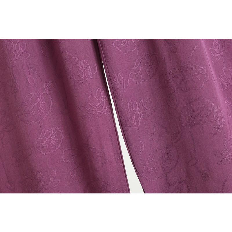 Neue Chinesische Jacquard Baumwollseide Freizeit-Hose für Damen Sommer Neu Hochtailliert Gerade Locker Dünne Modelle mit Weitem Bein