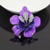 Elegant Rhinestone Lily Brooch – High-End Painted Flower Pin for Weddings