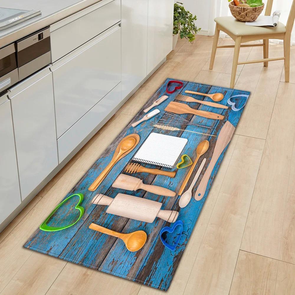Tableware Pattern Home Kitchen Floor Mat Door Decoration Floor Mat