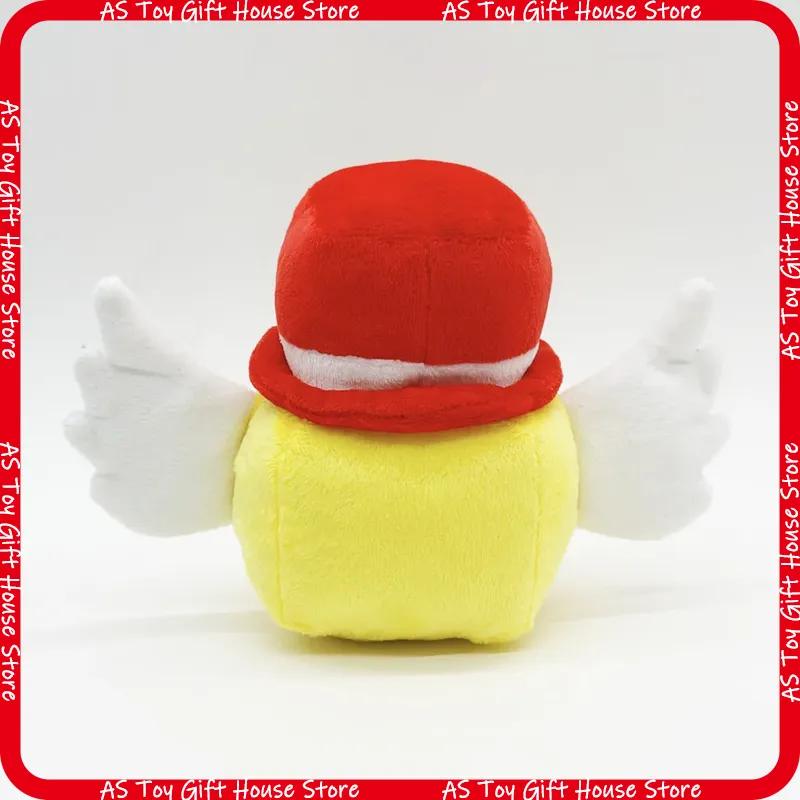 Roblox Steal A Brainrot Plush Toy Square Yellow Stuffed Doll With Red Top Hat White Wings Question Mark Face For Game Fans