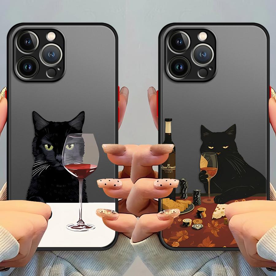 Slightly Drunk Cat Case for iPhone 17 Pro Max 13 Mini XS XR 11 15 16 Plus 14 12 Air 7 8 SE Funda Back Phone Cover