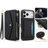 For iPhone 17 Pro Max/Air/17 Pro Wallet Case, RFID Blocking Card Holder, Detachable Magnetic Phone Cover with Crossbody Strap