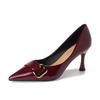 Spring Fashion Ladies Pumps Patent Leather Women High Heels Buckle High Heeled Single Shoes Career Commuter Shoes