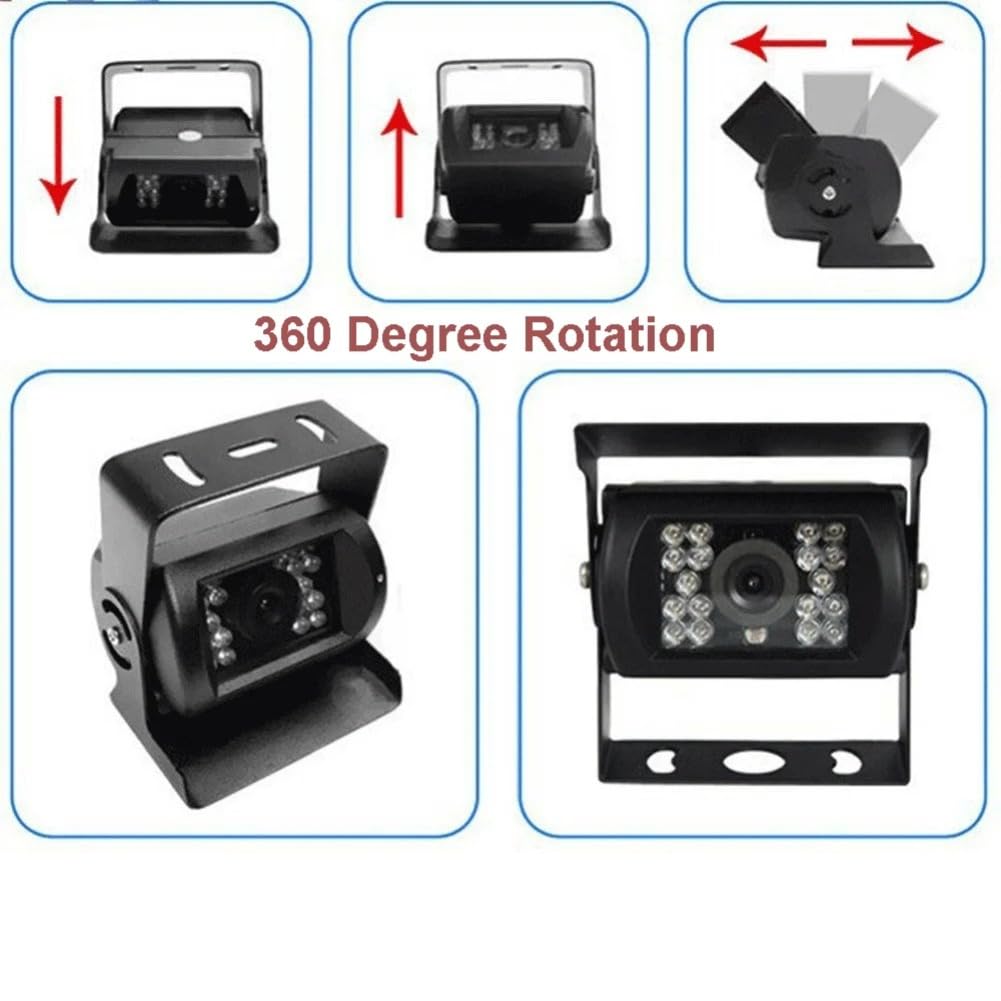 120° Rear View Camera 18 LED IP68 Waterproof Night Vision 24V Universal Car Truck Bus