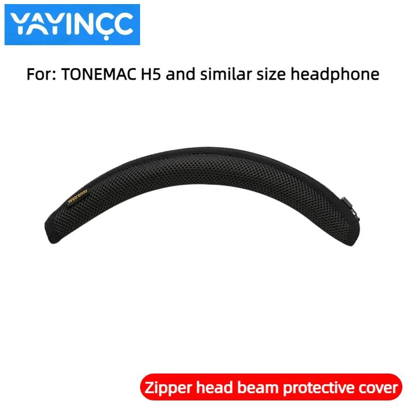 YAYINCC Protein Leather Ear pads+Zipper headband cover Combo for TONEMAC H5 Headphones, Replacement Ear Pads Headset