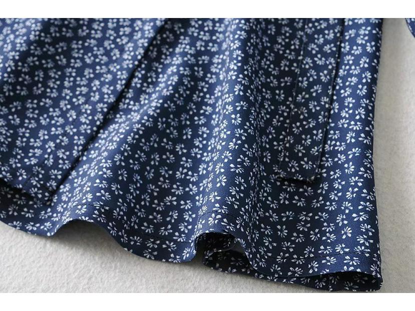 YPFF Floral Print High Waist Midi Wrap Skirt - European & American Style Women's Summer Tie-Up Skirt.