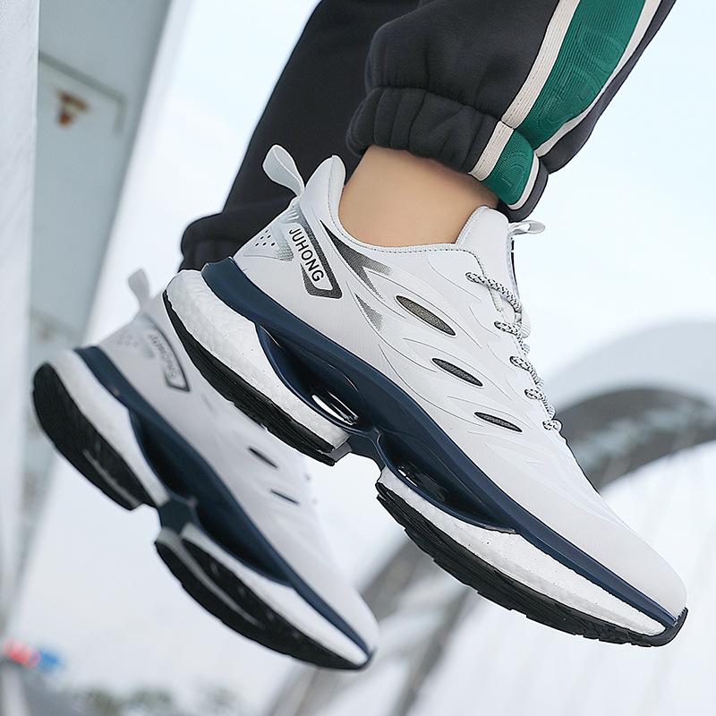 Sportovní a volnočasová obuv - Lehké a prodyšné síťované běžecké boty s tlumením nárazů, protiskluzovou podrážkou a šněrováním.