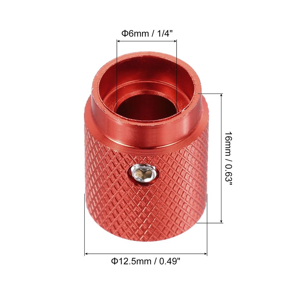 Uxcell Aluminum Potentiometer Inner Diameter X Outer Diameter X Universal Volume Tone Control Oval Red 2-Pack Knobs, 1/4" (6mm) 1/2" (12.5mm) 5/8"
