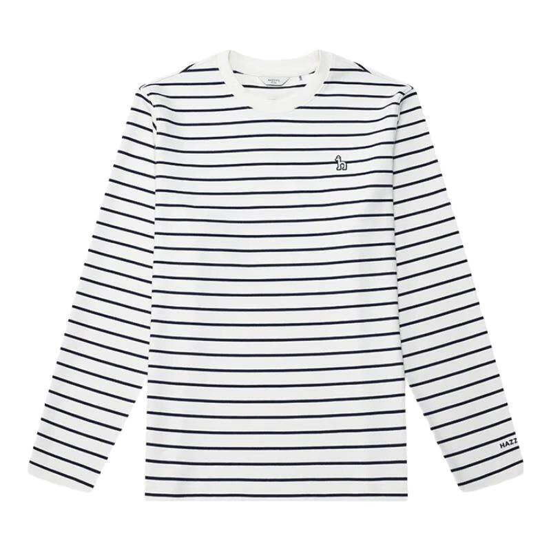 HAZZYS Men s Casual Color-Block Stripe Loose Long-Sleeve T-Shirt 3XL