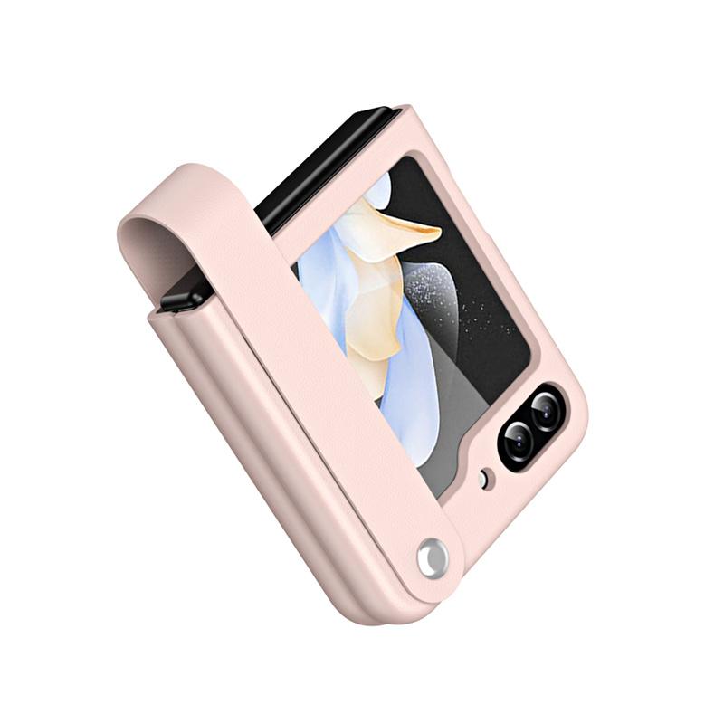 Ultra Thin Skin Friendly Matte for Samsung Galaxy Z Flip 7 FE 6 5 4 3 Case Hand Strap Stand Premium Leather Protective Cover