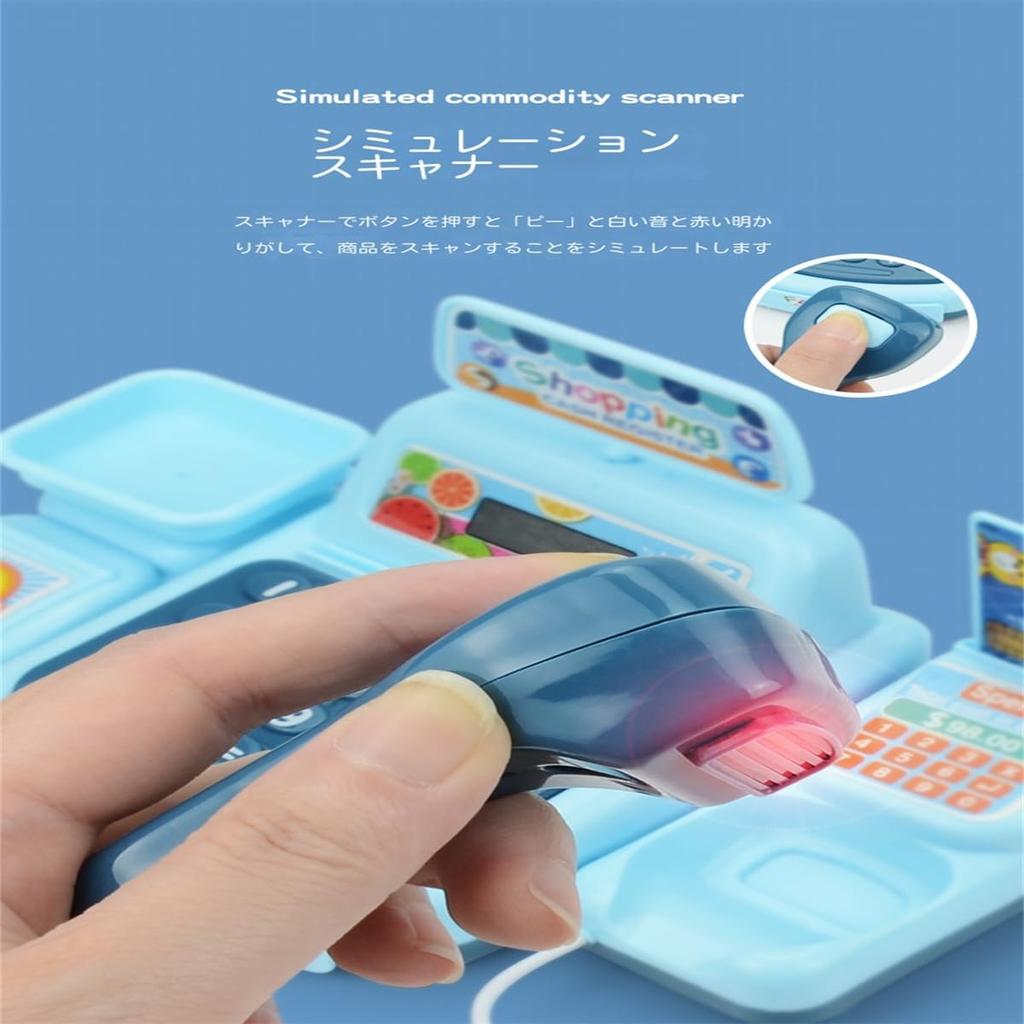 Supermarket Zabawka do Zabawy w Kasjera z Kalkulatorem, Rola Sprzedawcy i Kartą Kredytową, Wiek Chłopcy i Prezent na Boże Narodzenie Dzieci, Skaner,