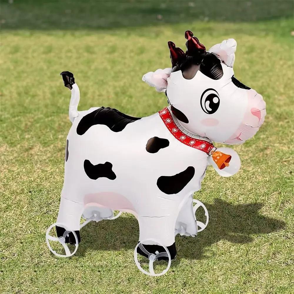 Movable Design 4D Dinosaur Balloons With Wheels Animal Balloon Animals Walking Balloon Drawing Foil Cartoon Standing Balloons