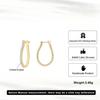 14K Gold Plated 925 Sterling Silver 2.5mm Round Cut CZ Hoop Earrings Fine Jewelry for Women