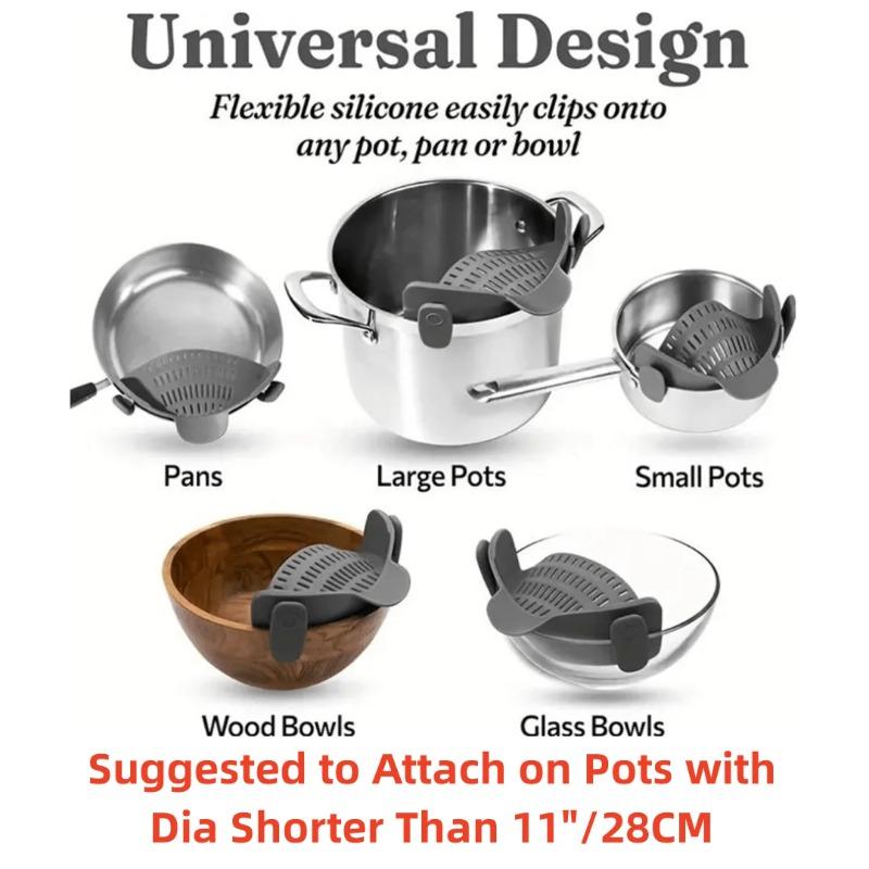 1 ks, sítko, sítko na hrnce, nastavitelné sítko s klipem na hrnce, pánve a misky, kuchyňské sítko na hrnce