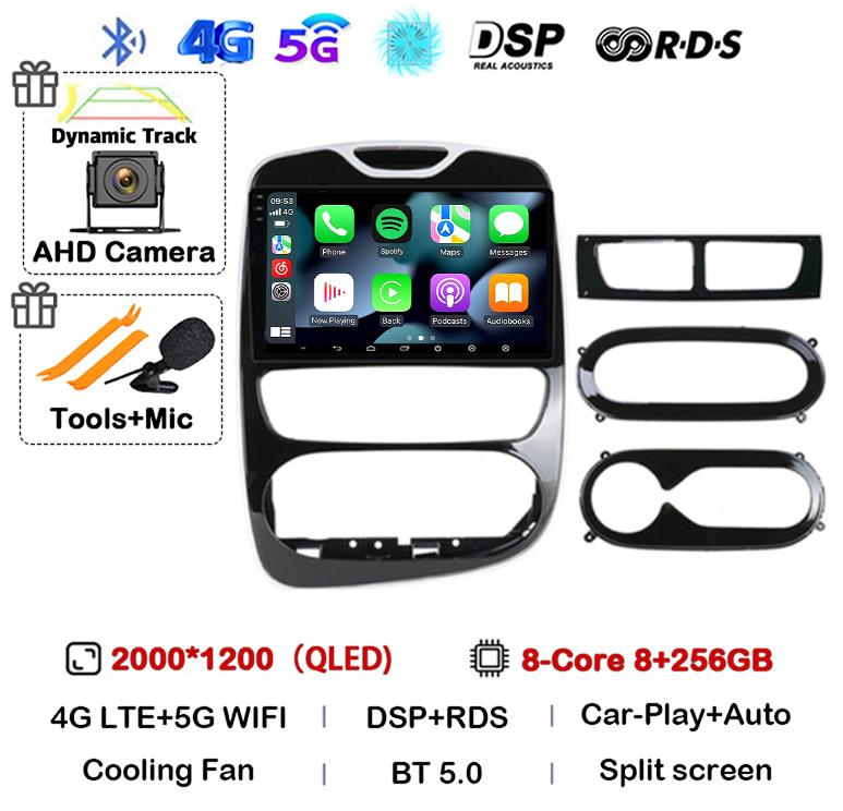 Android 14 Carplay Auto WIFI+4G For Renault Clio 3 4 2012 - 2015 2016 - 2018 Car Radio Multimedia Video Player Stereo Audio GPS