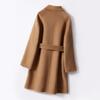 100% Wool Women Coat TIDENOVEL Autumn Wool Long Coat Handmade Pea Coat Winter Warm Cashmere Long Jacket