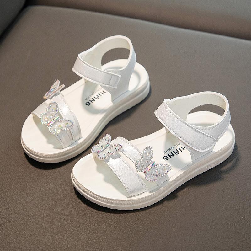 

Summer Sandals for Girls Colorful Bow Children s Sandals Shoes Anti Slip Wear-resistant Soft Bottom Girls Shoes 37(Insole 22.9CM) білий