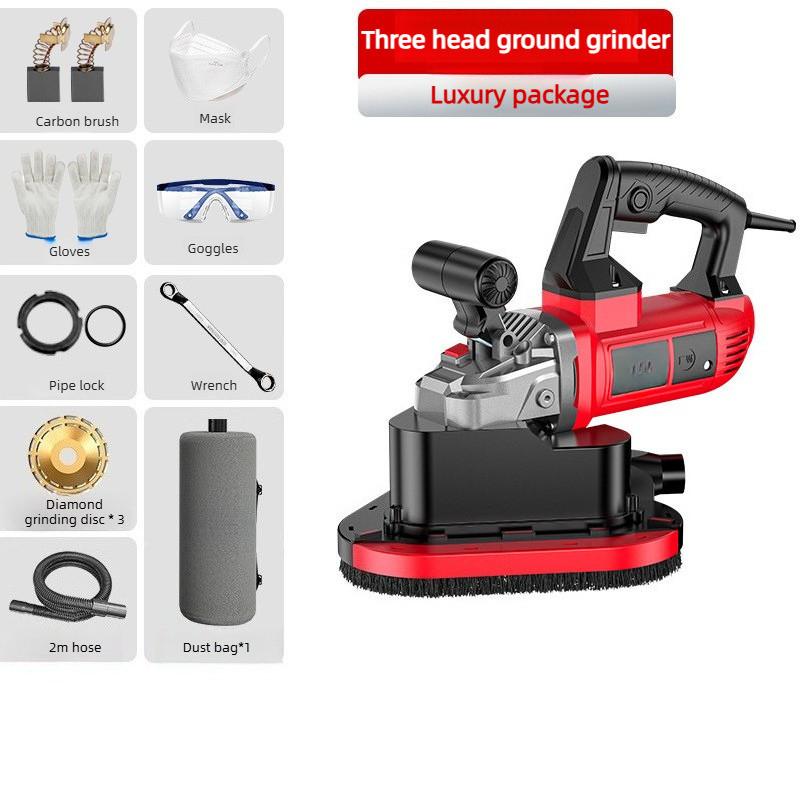 Concrete Electric Coarse Planer Road Grinding Machine Old Wall Renovation Scraping Wall Device Self Vacuum Polishing Wall Machine