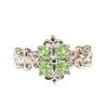 Spring And Summer Color Treasure Olive Green Zir*****Pen Ring Branches Flowers Full Of Diamonds High-End Light Luxury Personality Ring
