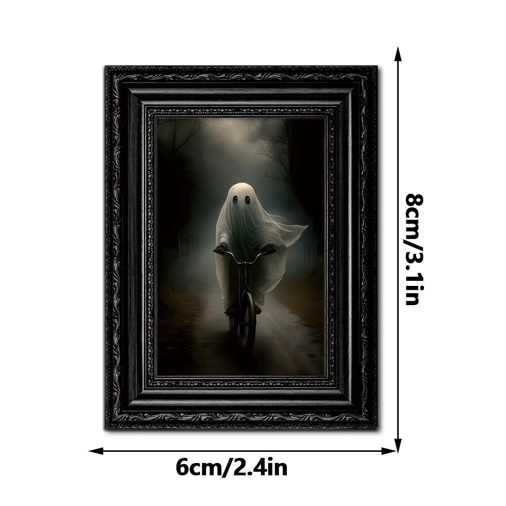 3D Halloween Ghost Wooden Photo Frame Refrigerator Magnet