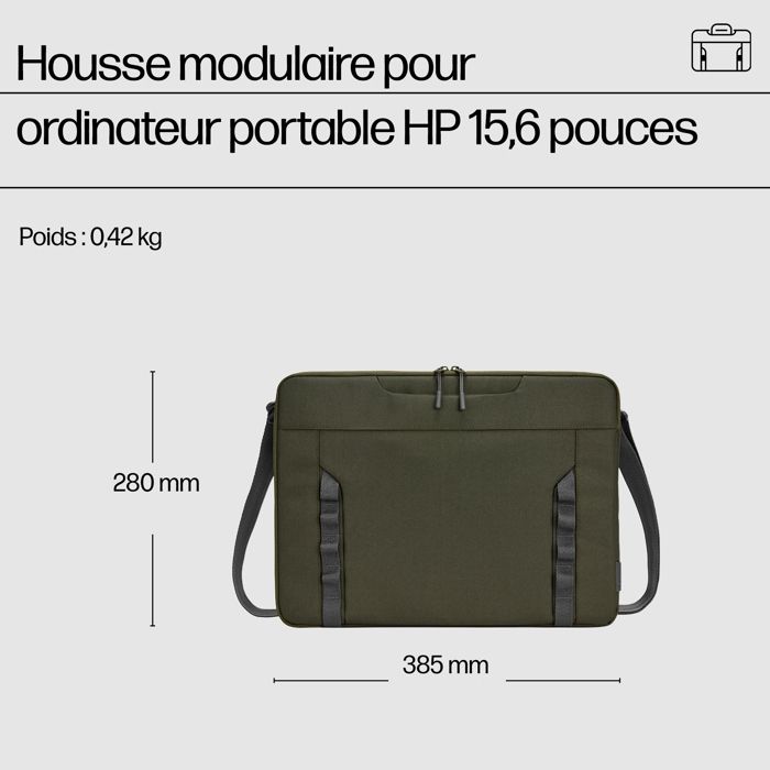 Housse pour ordinateur portable - HP - Modulaire - 15,6 pouces - Couleur verte - Mixte