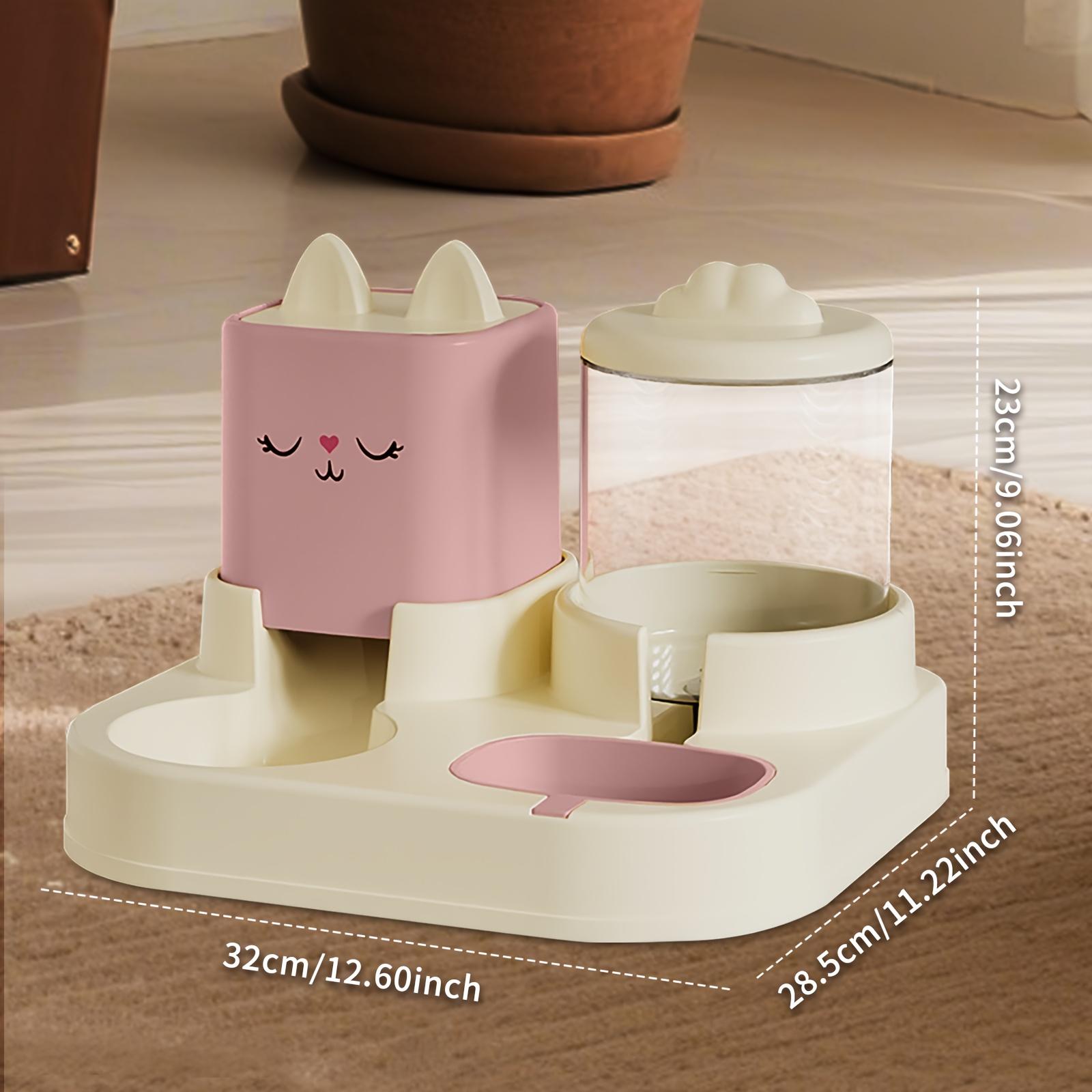 

1 КОМПЛЕКТ автоматической интеллектуальной кормушки для домашних животных, с функцией разделения влажного и сухого корма и системой автоматической подачи воды. розовый