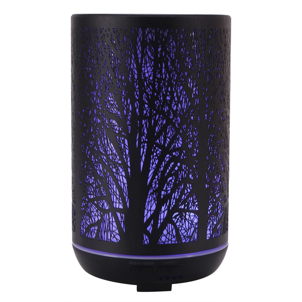 300ml Luftbefeuchter 2 in 1 Umgebungsnachtlicht Aroma Aromatherapie Diffusor Schwarz 100?240VEU-Stecker
