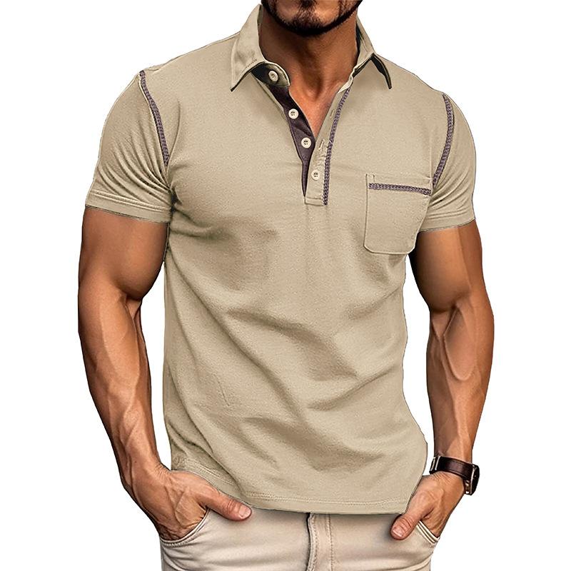 Pánské letní polokošile s krátkým rukávem odvod vlhkosti Ležérní košile s límečkem Golfová trička Lehká pánská polokošile Slim Fit s knoflíky