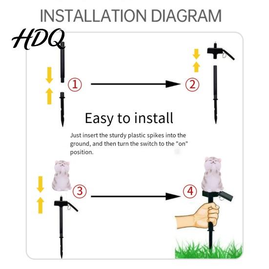 Waterproof Pathway Lighting Solar Cat Garden Light Outdoor Easy Installation Stakes LED Lamp for Patio Yard Lawn Decoration Lights