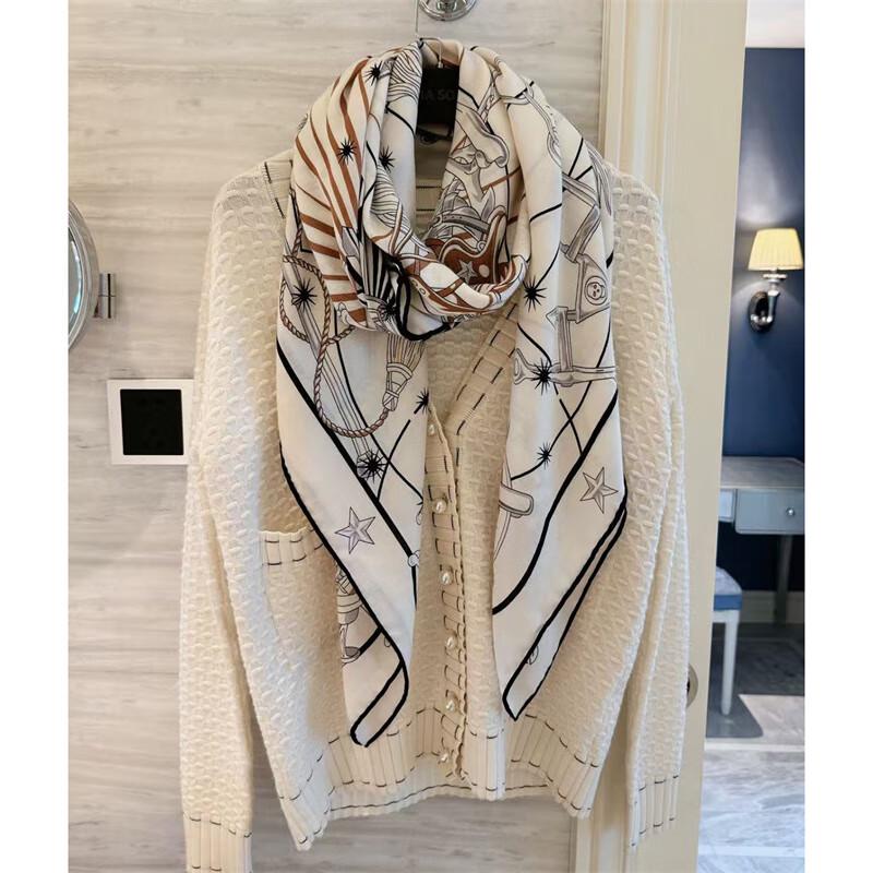 NINA SOLOR Starlight Chorus Silk Wool Large Square Scarf