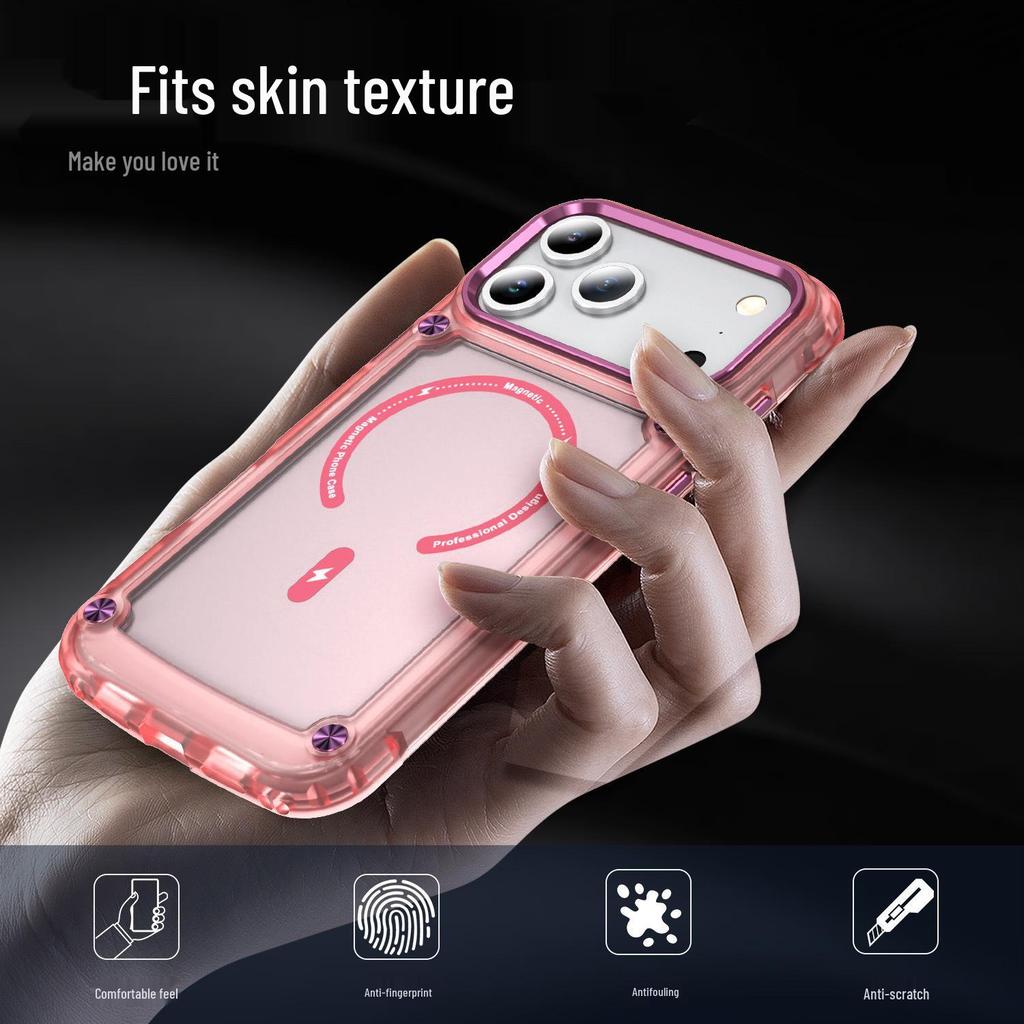 Magnetic Suction Case for Apple iPhone 17 Pro/16 Pro Max/15 Pro - Soft, Skin-Feel, Anti-Fall Protective Cover