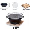 Stainless Steel Barbecue Grill Portable Tabletop BBQ Multi-Functional Boiling Tea Heating for Home Party Outdoor Camping