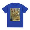 Subway Cat Meme T-shirt Gen Z Joke Stupid Brainrot Cat Lover Gift T-shirts Funny Kitty Cool Cotton Short Sleeve T-Shirts Unisex