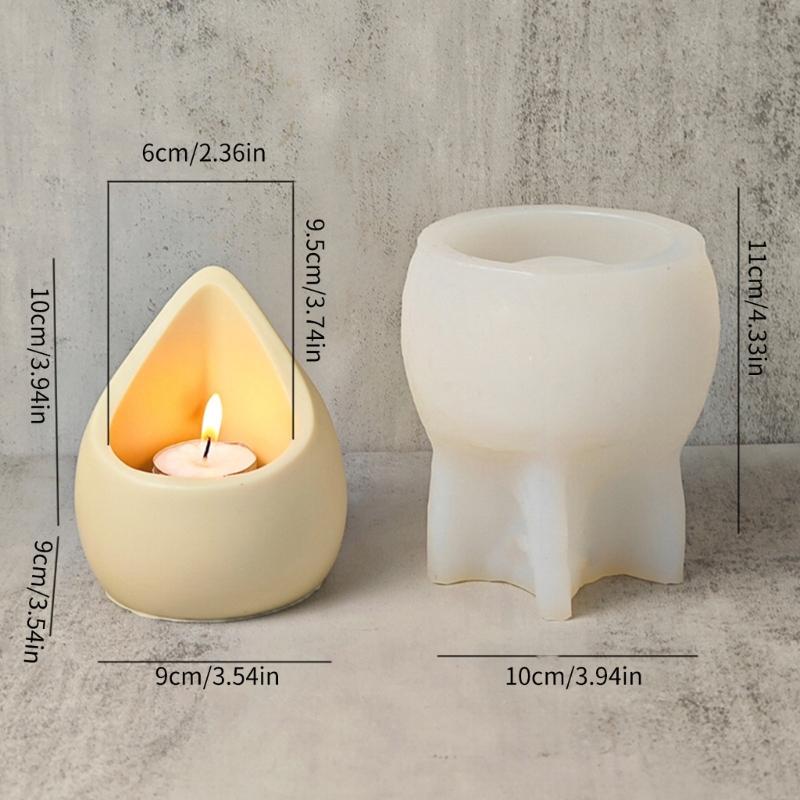 Versatile Concrete Silicone Mold Raindrop Shaped Pen Holder Moulds DIY Candle Holder Mould Silicone Material for Crafts