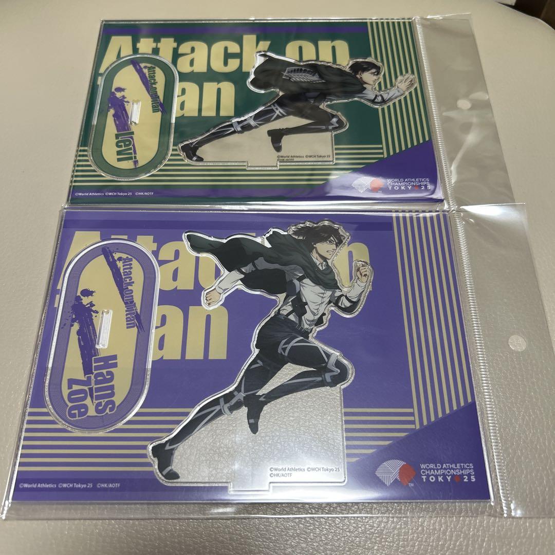 

[USED] Attack on Titan World Athletics Acrylic Stand Levi & Hange