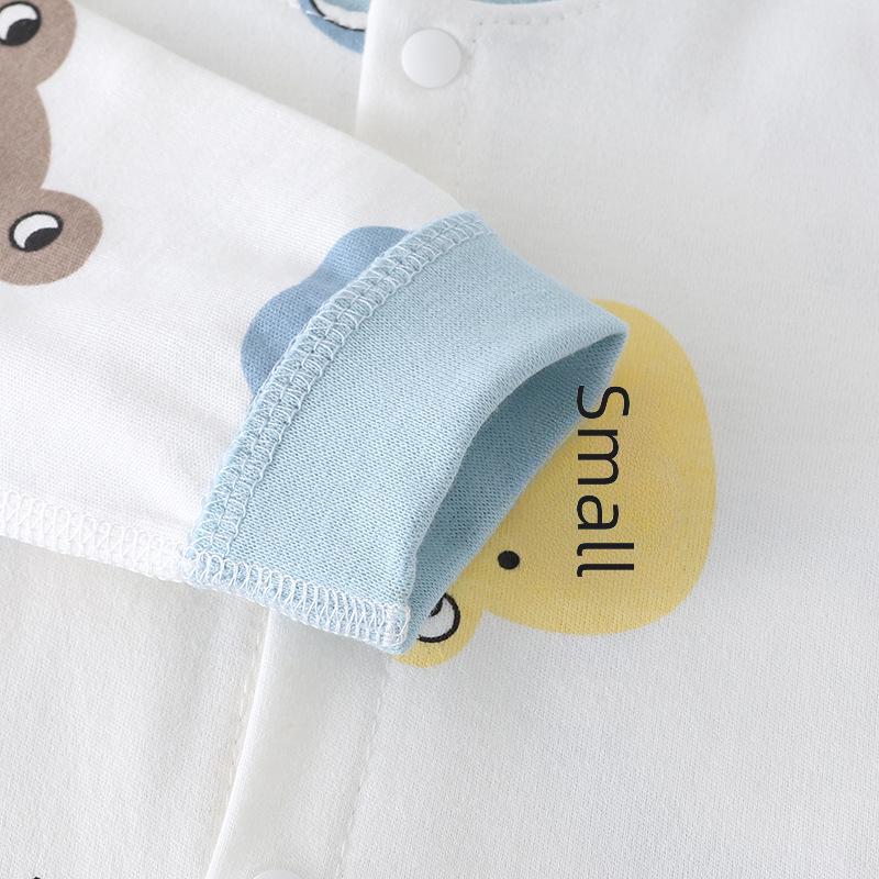 Combed Cotton Long-Sleeved Baby Romper for Newborns - Spring & Autumn