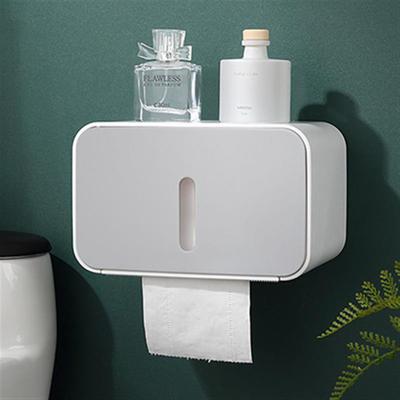 Wall Mounted Toilet Paper Holder PS ABS Waterproof Roll Paper Tissue Storage Box Bathroom