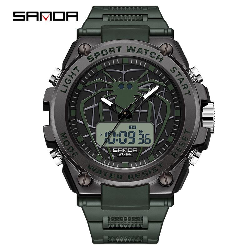 Sanda Luminous Waterproof Men s Sports Watch - Trendy, Fashionable, Versatile Outdoor Electronic Wristwatch