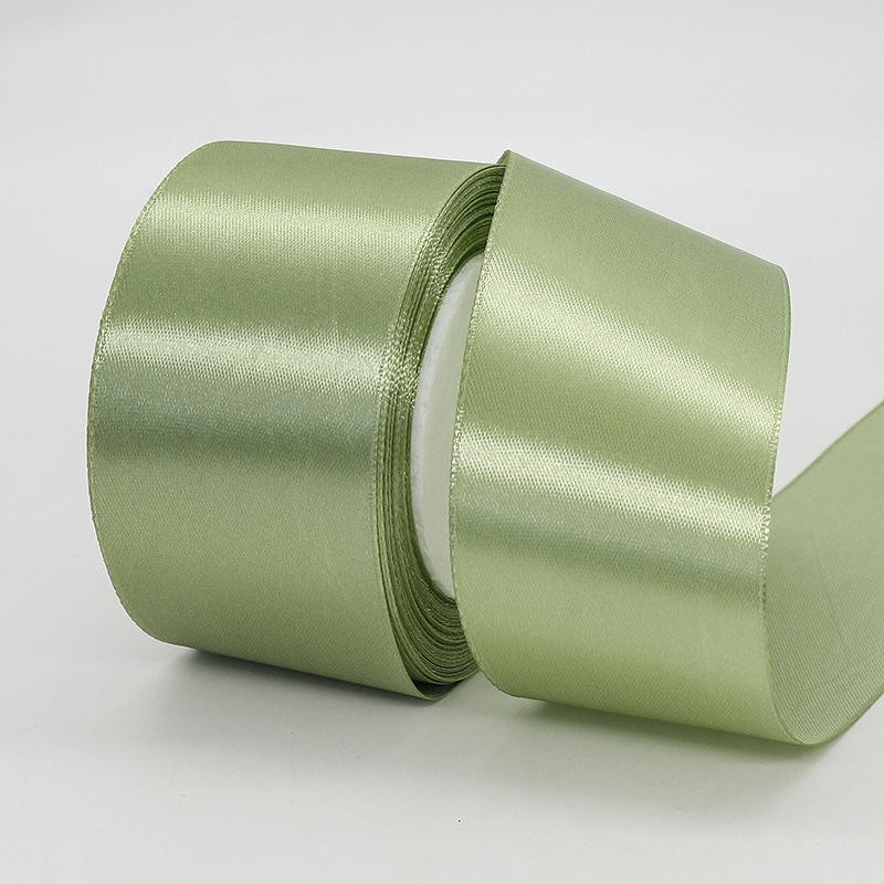 22M/Roll Flower Bouquet Crafts Gift Wrapping Supplies Satin Ribbon Handmade Sage Green DIY Light Green Ribbon for Gift Wrapping