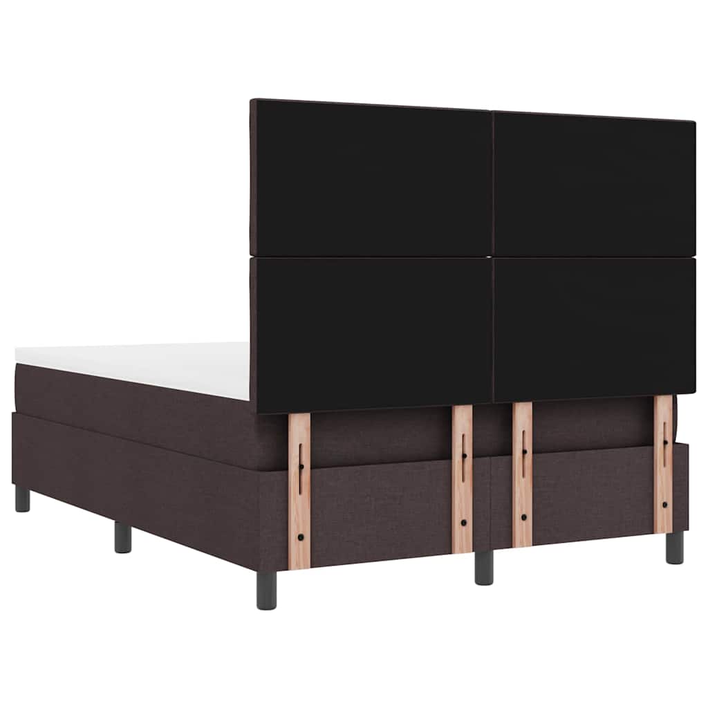 Boxspring Bed with Headboard Dark Brown 160 x 200 cm Fabric