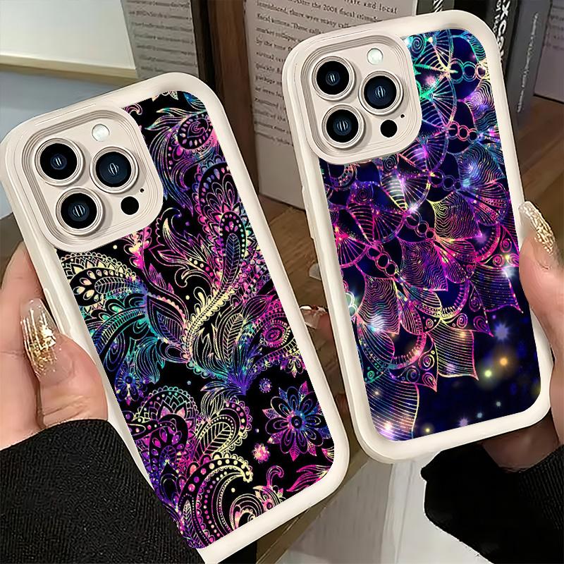 Phone Case for iPhone 17 Air 16E 15 16 Pro Max Mandala Sunflower Dreamy Style Cover 14 Plus 13 12 Mini Soft Shell Silicone Funda