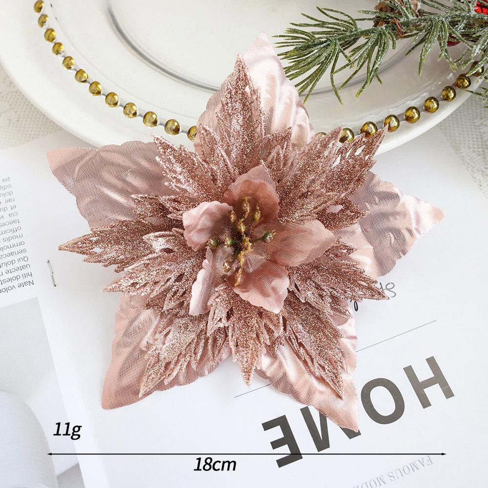 Gold Powder Double-Layer Christmas Flower Wreath & Tree Decoration - Mix & Match Colors Available