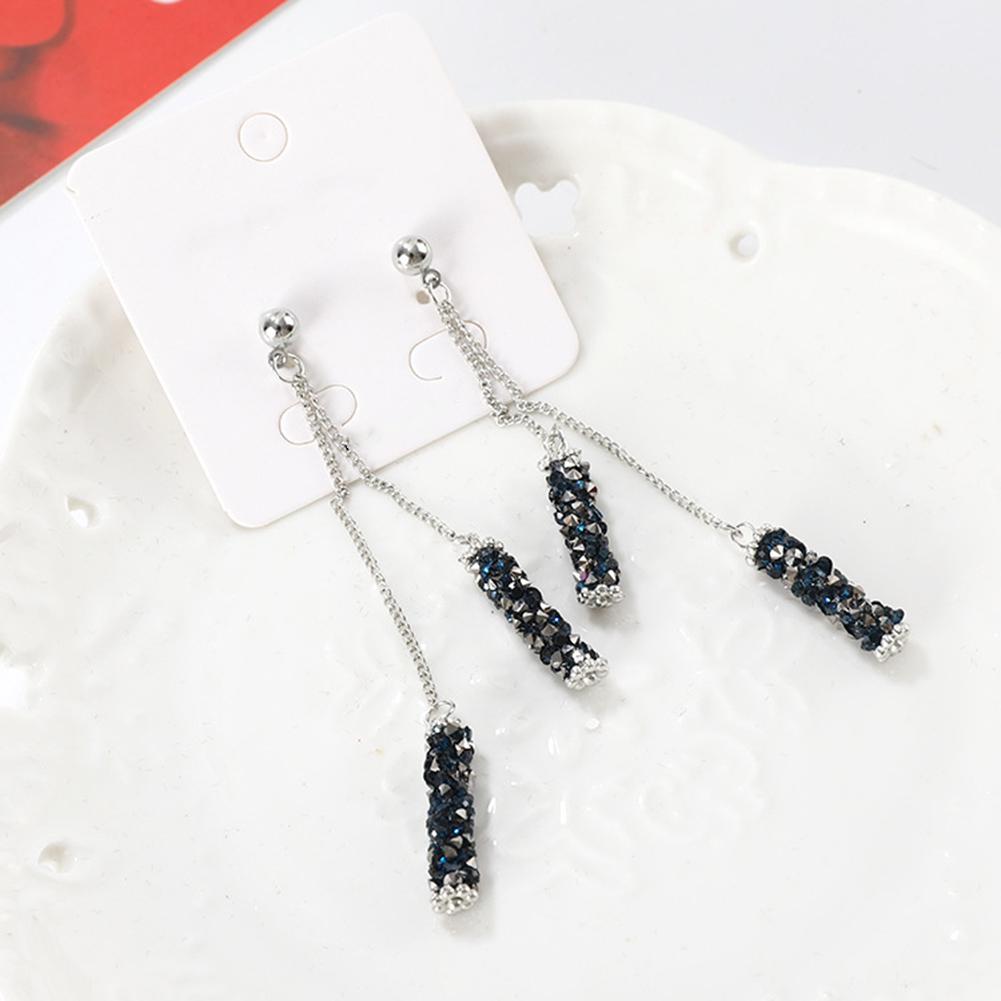 Stil Luxus Strassbesetzt Quaste Rechteck Anhänger Damen Ohrstecker Schmuck Schmuckgeschenk